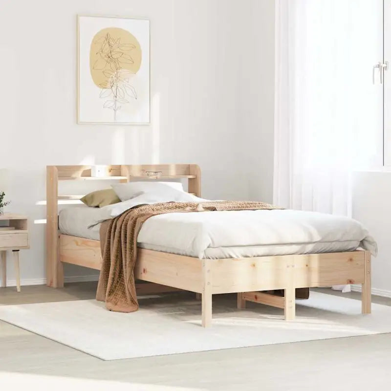 Bedframe van massief grenenhout voor stevige en duurzame slaapruimte - Naturel / 100 x 200 cm - Bedden & bedframes
