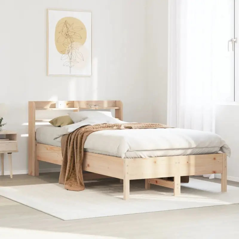 Bedframe van massief grenenhout voor stevige en duurzame slaapruimte - Naturel / 120 x 200 cm - Bedden & bedframes