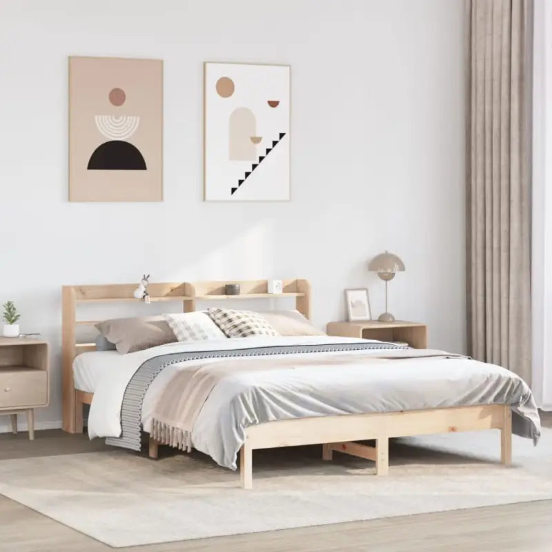 Bedframe van massief grenenhout voor stevige en duurzame slaapruimte - Naturel / 140 x 200 cm - Bedden & bedframes