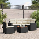 Beige loungeset met gepoedercoat staal voor jouw tuin of terras - Zwart en crème / 2x middle + table + 1x corner