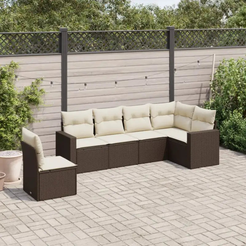 Beige loungeset van gepoedercoat staal met perfecte afmetingen voor tuin - Bruin en crème / Zonder tafel - Tuinsets