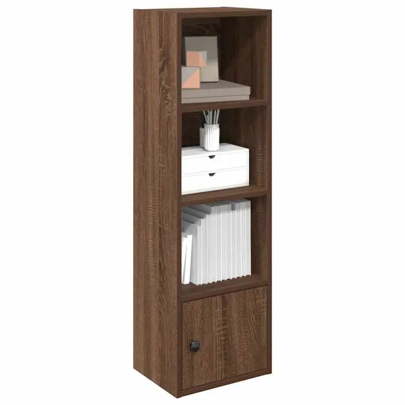 Beukenboekenkast van bewerkt hout voor stijl en functionaliteit - bruin eikenkleur / 1 / 102 cm - Boekenkasten
