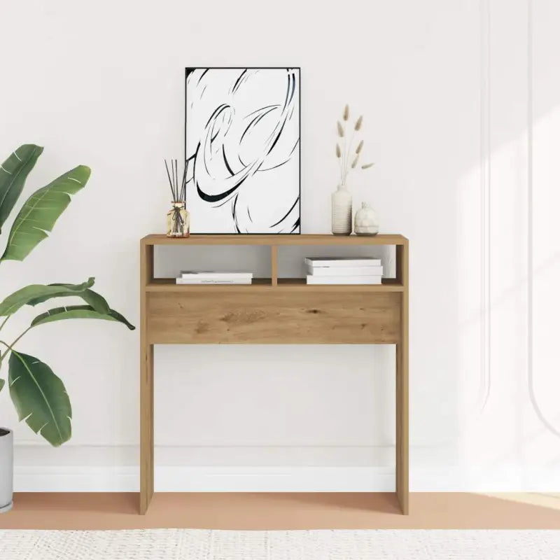 Bewerk hout bijzettafel voor stijl en functionaliteit - 1 / artisanaal eikenkleurig / 78 cm - Bijzettafels