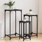 Bewerk hout bijzettafels met metalen frame voor kleine ruimtes - Zwart / 1 - Bijzettafels