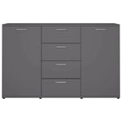 Bewerk hout dressoir met minimalistisch ontwerp en praktische opbergruimte - Grijs / 1 - Dressoirs & buffetkasten