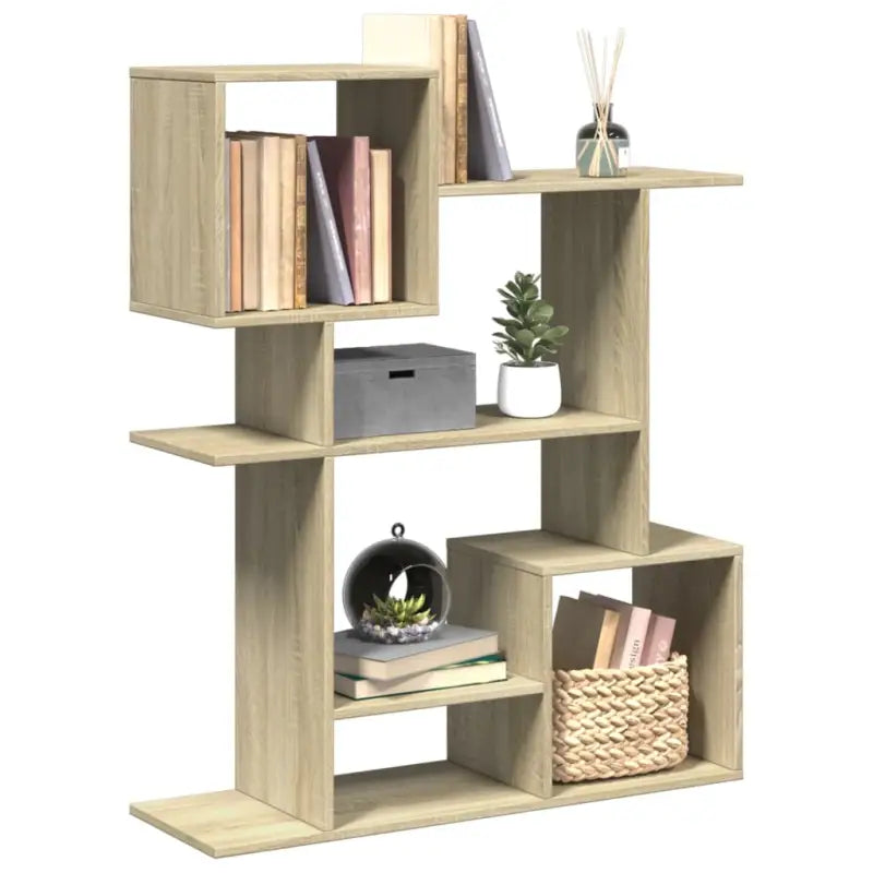 Bewerkt Hout Boekenkast Kamerscherm voor Stijlvolle Opbergruimte - Sonoma eiken / 1 / 112 cm - Boekenkasten