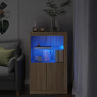 Bijzetkast met RGB LED-verlichting van bewerkt hout - Sonoma eiken / 1 - Opbergkasten & lockerkasten