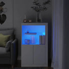 Bijzetkast met RGB LED-verlichting van bewerkt hout - Wit / 1 - Opbergkasten & lockerkasten