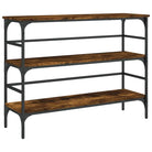 Bijzettafel met metalen frame en bewerkt hout voor elegantie - Bijzettafels