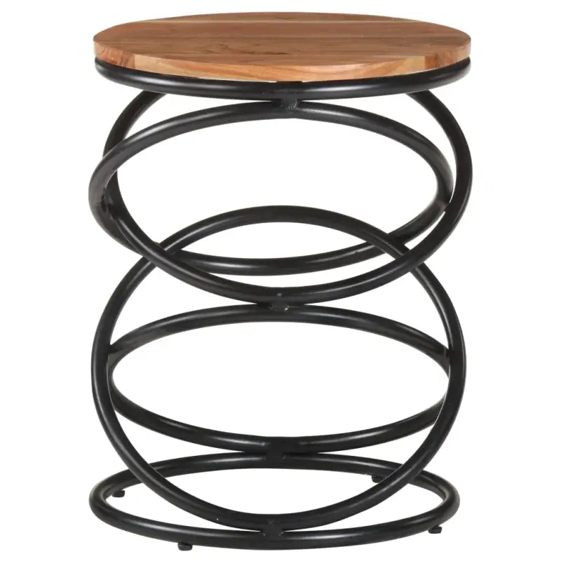 Bijzettafel van massief acaciahout met ijzeren frame - Bijzettafels