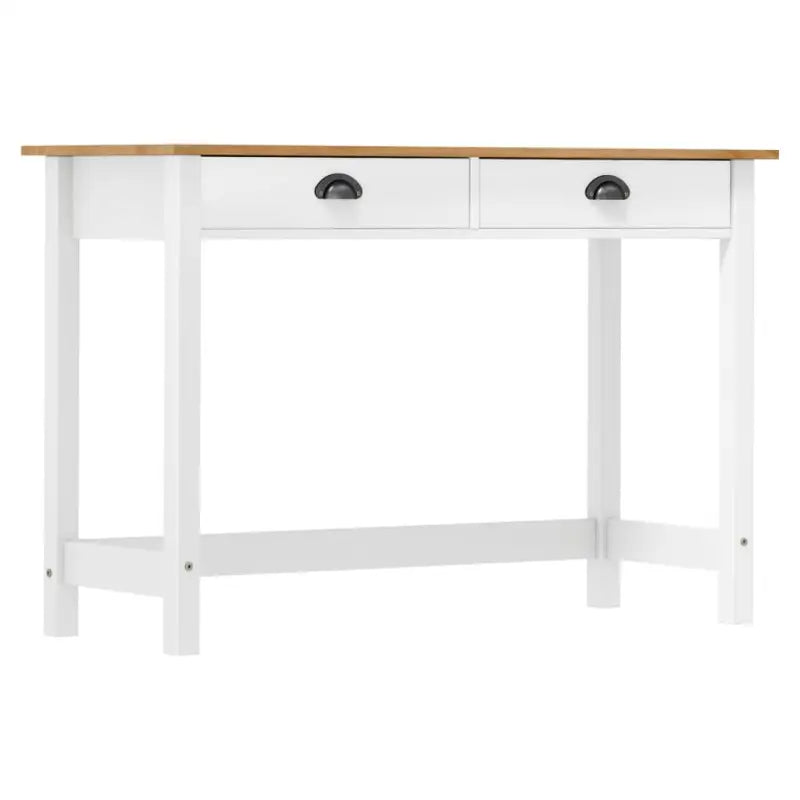 Bijzettafel van massief grenenhout met tijdloos ontwerp - Wit en bruin / 1 - Bijzettafels