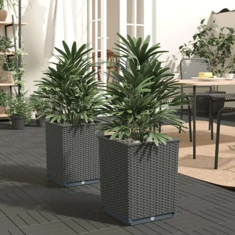 Bloempotten en plantenbakken voor tuin balkon en terras - Zwart / 2 - Bloempotten & plantenbakken