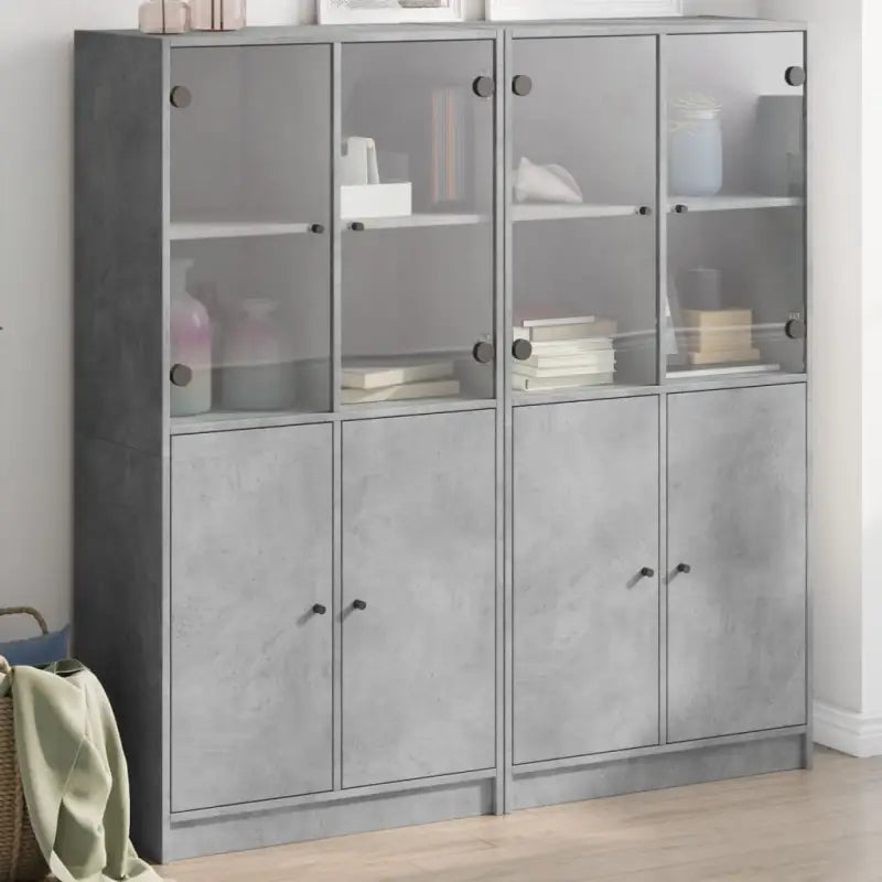 Boekenkast biedt duurzame en moderne opbergoplossing voor je interieur - Betongrijs / 1 / 136 cm - Dressoirs &