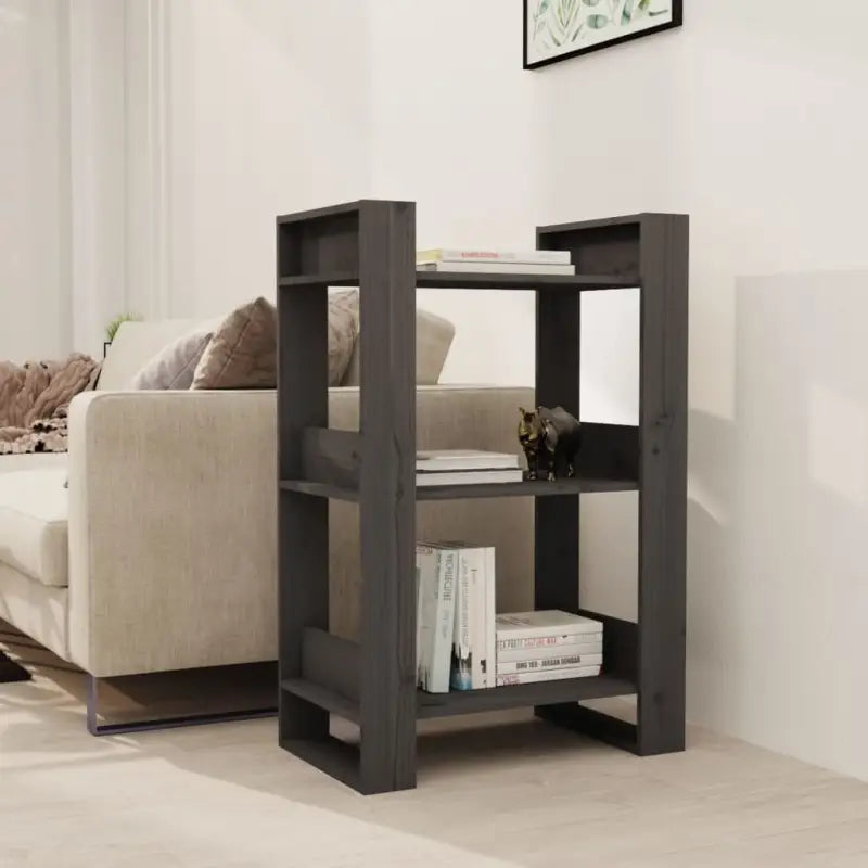 Boekenkast biedt praktische opbergruimte en kan als kamerscherm gebruikt - Grijs / 1 - Boekenkasten