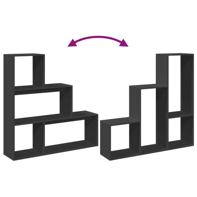 Boekenkast Kamerscherm met 3 lagen van bewerkt hout - Boekenkasten