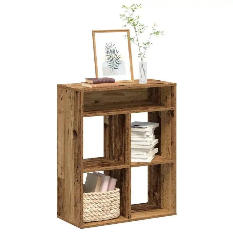 Boekenkast van bewerkt hout in grijs sonoma stijl - Oud hout / 66 x 31 x 80 cm / 1 - Boekenkasten