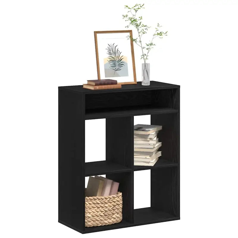 Boekenkast van bewerkt hout in grijs sonoma stijl - Zwart / 66 x 31 x 80 cm / 1 - Boekenkasten