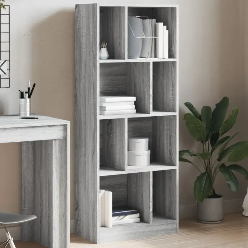 Boekenkast van bewerkt hout voor extra opbergruimte in huis of kantoor - Grijs sonoma / 1 / 141 cm - Boekenkasten