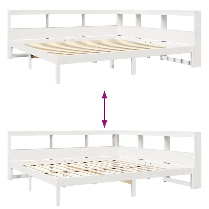 Boekenkastbed in massief grenenhout met handige opbergruimte - Bedden & bedframes