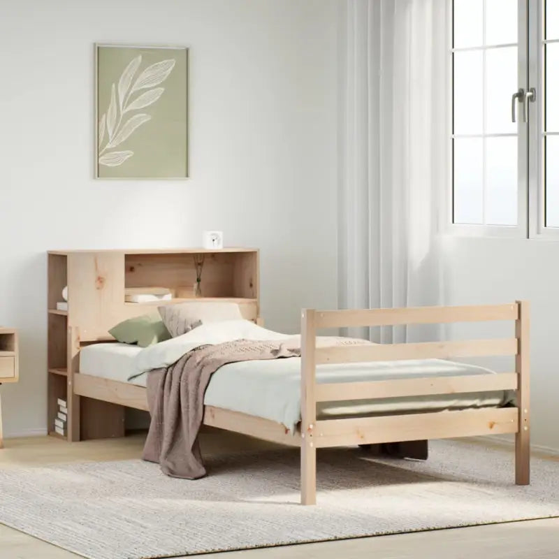 Boekenkastbed van massief grenenhout met aantrekkelijke totale afmetingen - Naturel / 75 x 190 cm - Bedden & bedframes