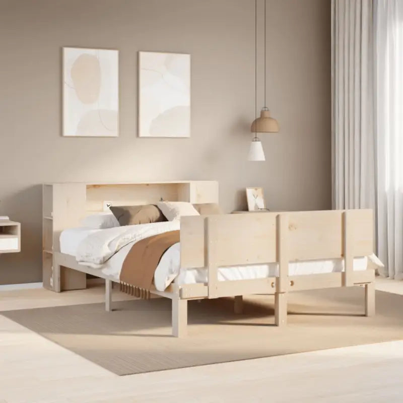 Boekenkastbed van massief grenenhout met aantrekkelijke totale afmetingen - Naturel / 140 x 200 cm - Bedden & bedframes