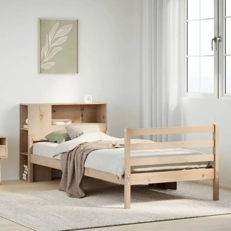 Boekenkastbed van massief grenenhout met aantrekkelijke totale afmetingen - Naturel / 90 x 200 cm - Bedden & bedframes