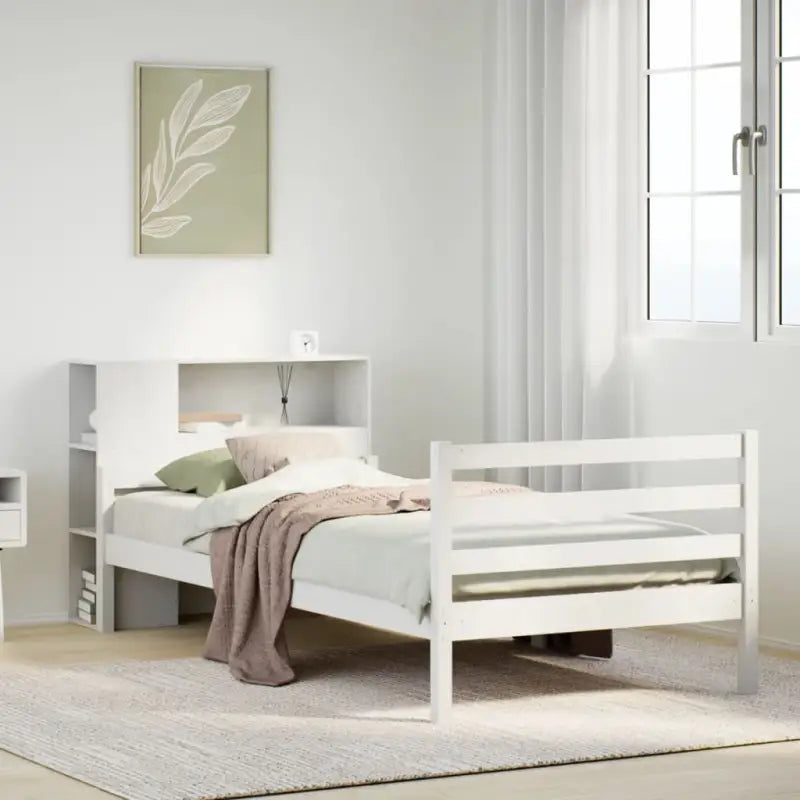 Boekenkastbed van massief grenenhout met aantrekkelijke totale afmetingen - Wit / 100 x 200 cm - Bedden & bedframes