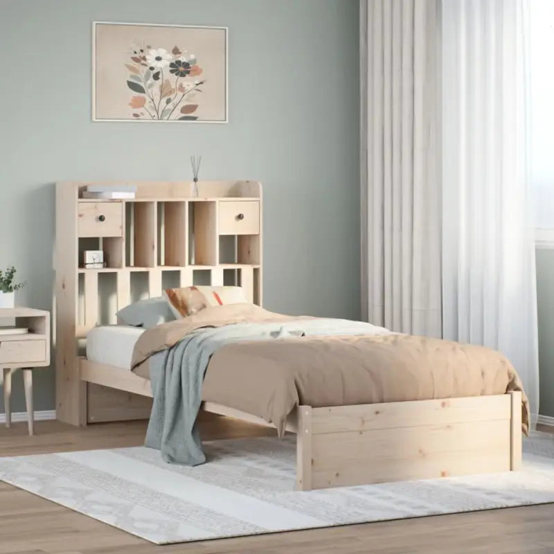 Boekenkastbed van massief grenenhout met comfortabele totale afmetingen - Naturel / 90 x 200 cm - Bedden & bedframes