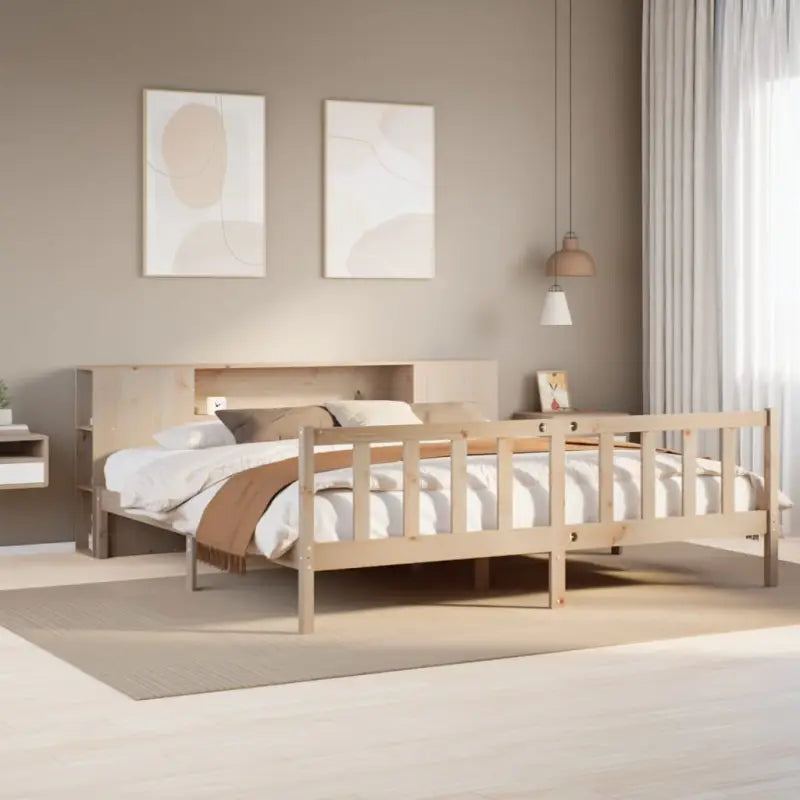 Boekenkastbed van massief grenenhout met ideale totale afmetingen - Naturel / 200 x 200 cm - Bedden & bedframes
