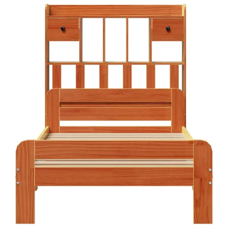 Boekenkastbed van massief grenenhout met ideale totale afmetingen - Bedden & bedframes