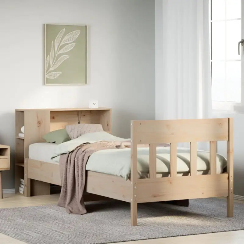 Boekenkastbed van massief grenenhout met ideale totale afmetingen - Naturel / 100 x 200 cm - Bedden & bedframes