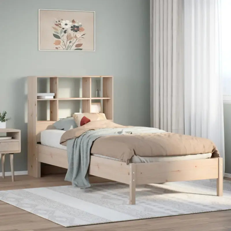 Boekenkastbed van massief grenenhout met ideale totale afmetingen - Naturel / 75 x 190 cm - Bedden & bedframes