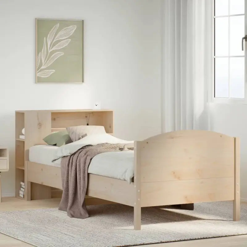 Boekenkastbed van massief grenenhout met ideale totale afmetingen - Naturel / 75 x 190 cm - Bedden & bedframes