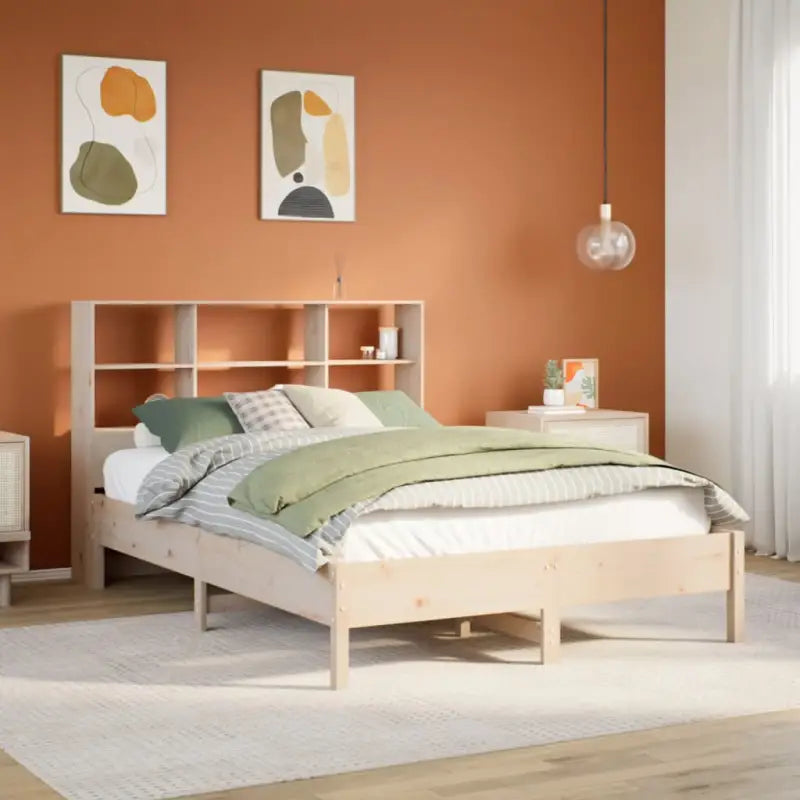 Boekenkastbed van massief grenenhout met ideale totale afmetingen - Naturel / 135 x 190 cm - Bedden & bedframes