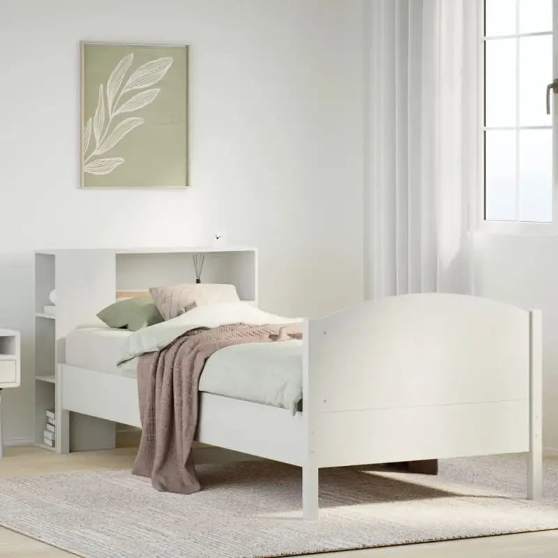 Boekenkastbed van massief grenenhout met ideale totale afmetingen - Wit / 90 x 200 cm - Bedden & bedframes