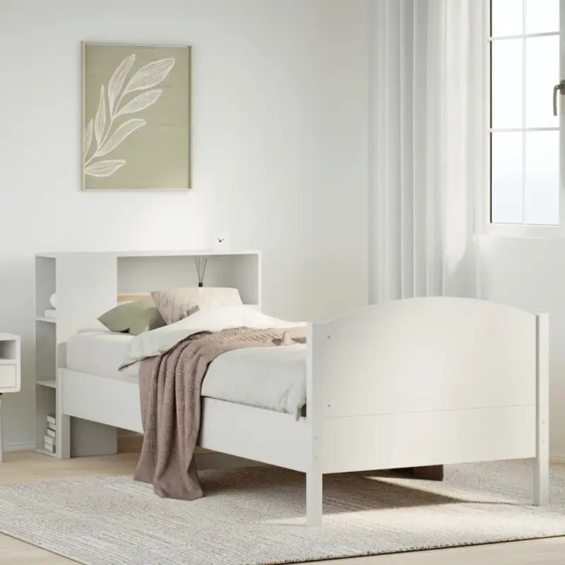 Boekenkastbed van massief grenenhout met ideale totale afmetingen - Wit / 75 x 190 cm - Bedden & bedframes
