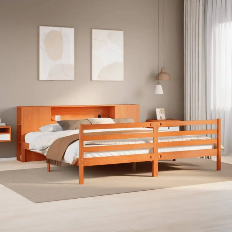 Boekenkastbed van massief grenenhout met optimale totale afmetingen - Bedden & bedframes