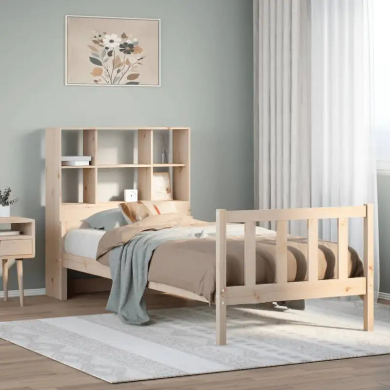 Boekenkastbed van massief grenenhout met optimale totale afmetingen - Bedden & bedframes