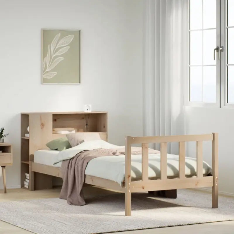 Boekenkastbed van massief grenenhout met optimale totale afmetingen - Bedden & bedframes