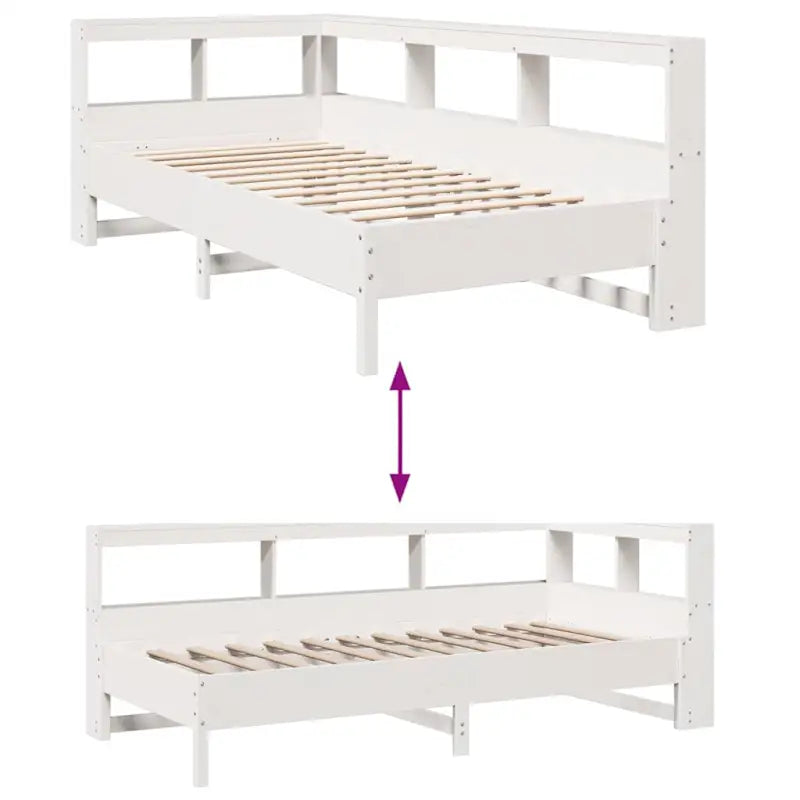 Boekenkastbed van massief grenenhout met optimale totale afmetingen - Bedden & bedframes