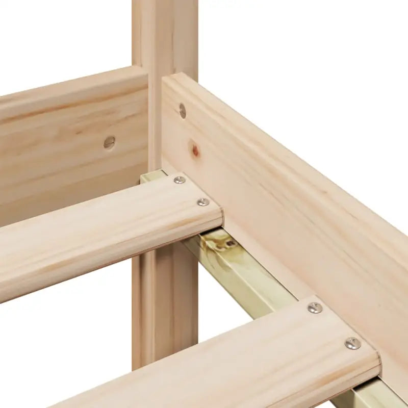 Boekenkastbed van massief grenenhout met optimale totale afmetingen - Bedden & bedframes