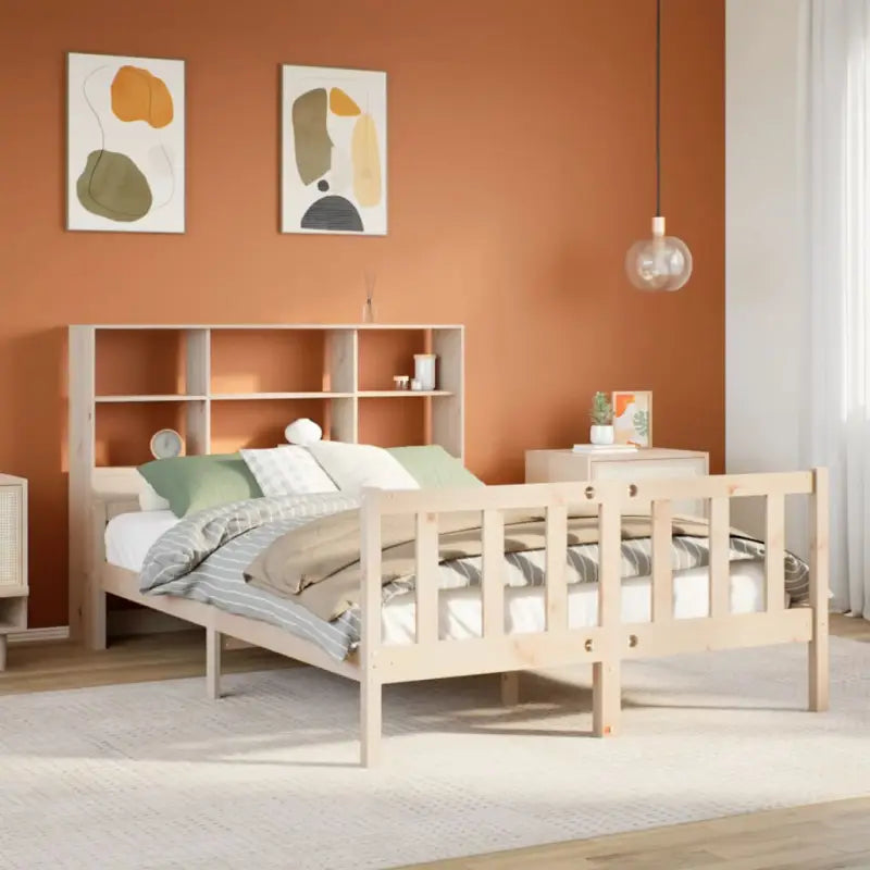Boekenkastbed van massief grenenhout met optimale totale afmetingen - Naturel / 150 x 200 cm - Bedden & bedframes