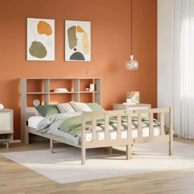 Boekenkastbed van massief grenenhout met optimale totale afmetingen - Naturel / 160 x 200 cm - Bedden & bedframes