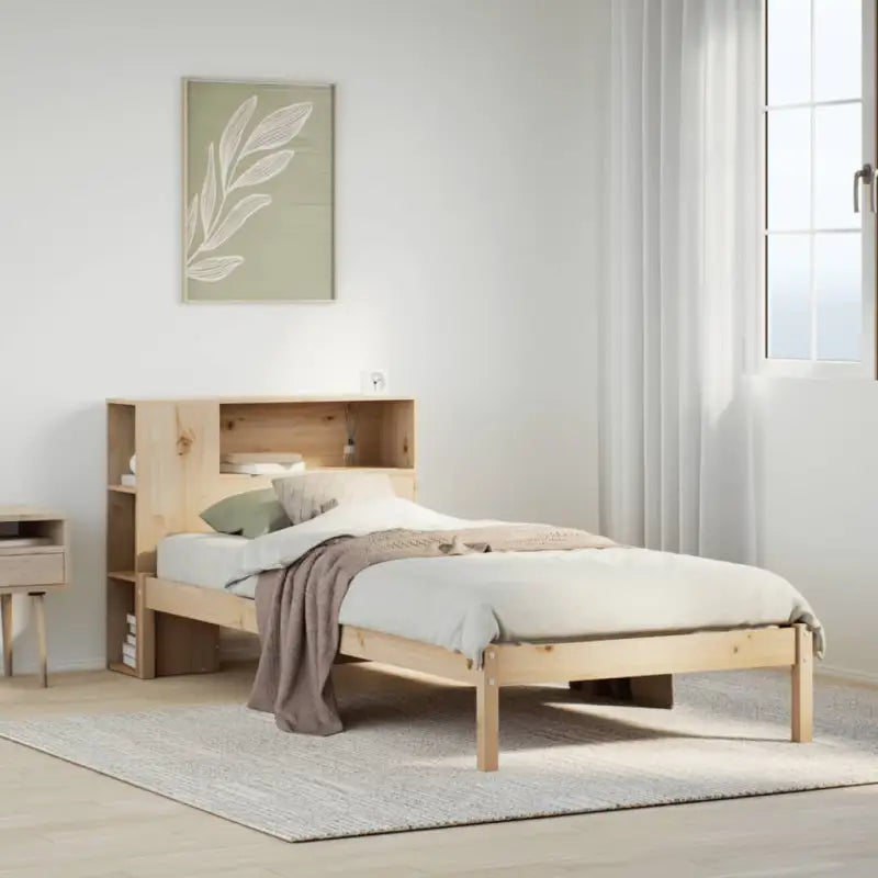 Boekenkastbed van massief grenenhout met optimale totale afmetingen - Bedden & bedframes