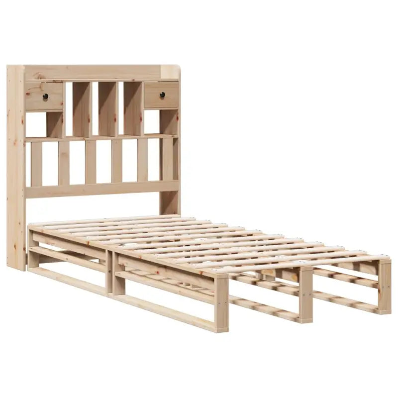 Boekenkastbed van massief grenenhout met praktische totale afmetingen - Bedden & bedframes