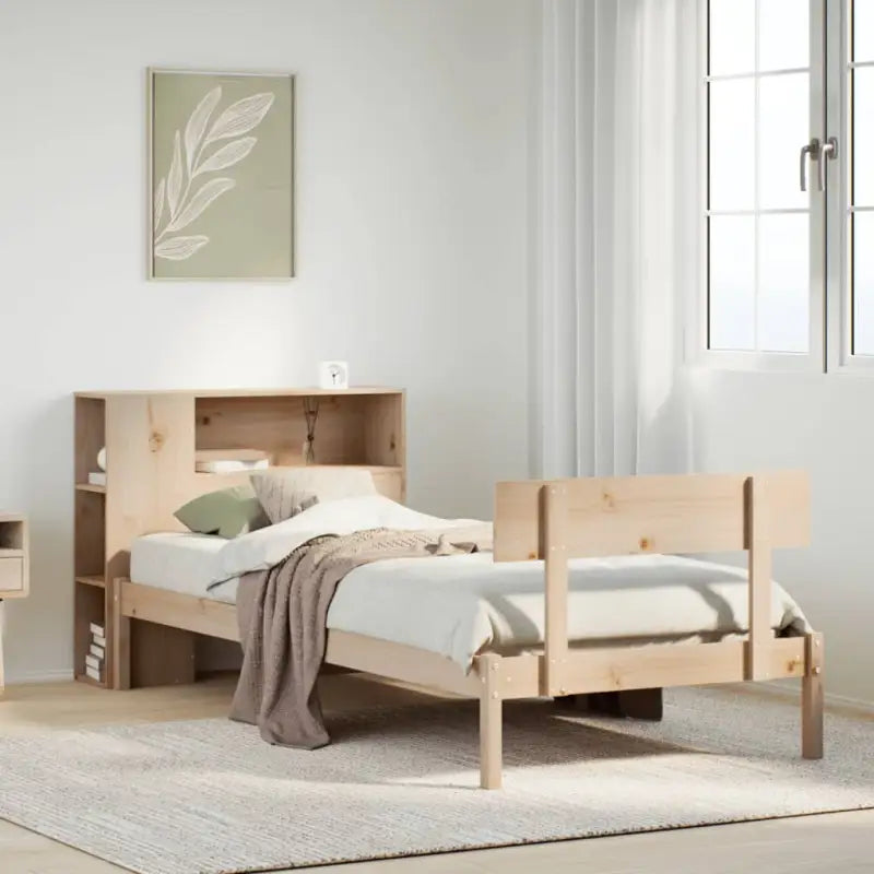 Boekenkastbed van massief grenenhout met ruime totale afmetingen - Bedden & bedframes