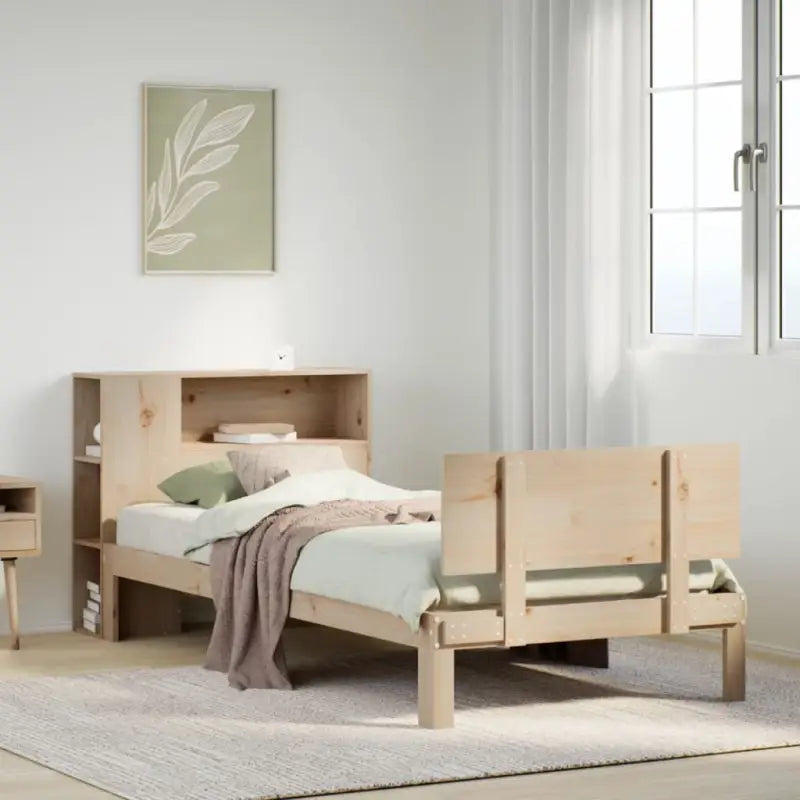 Boekenkastbed van massief grenenhout met ruime totale afmetingen - Naturel / 100 x 200 cm - Bedden & bedframes