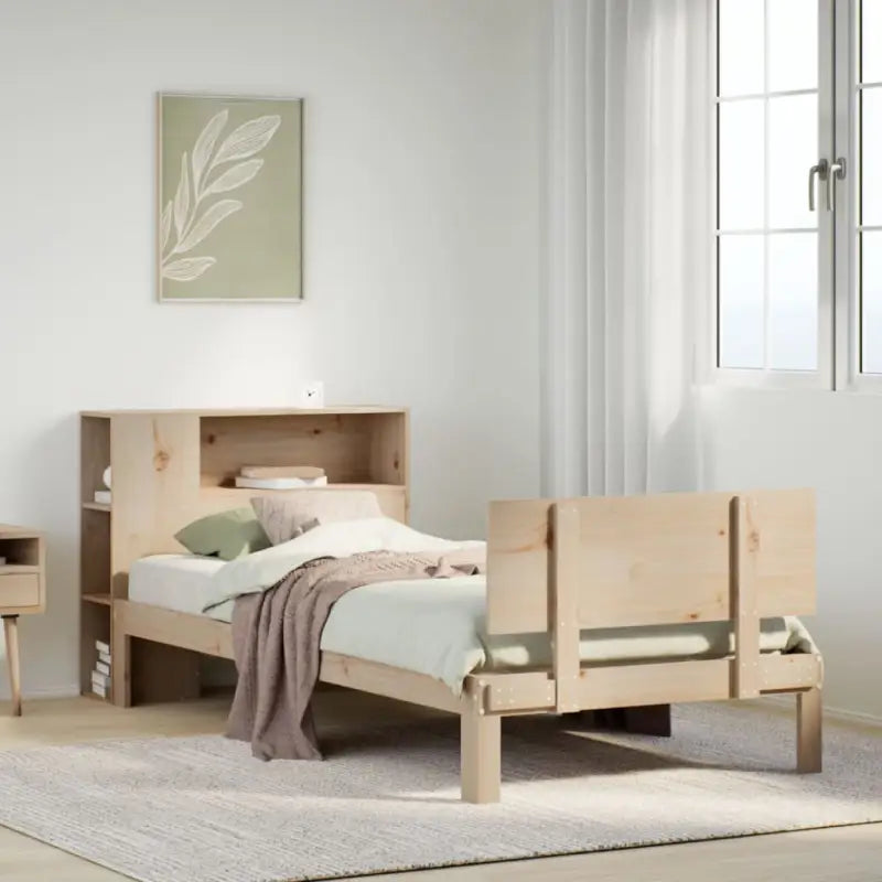 Boekenkastbed van massief grenenhout met ruime totale afmetingen - Naturel / 90 x 200 cm - Bedden & bedframes