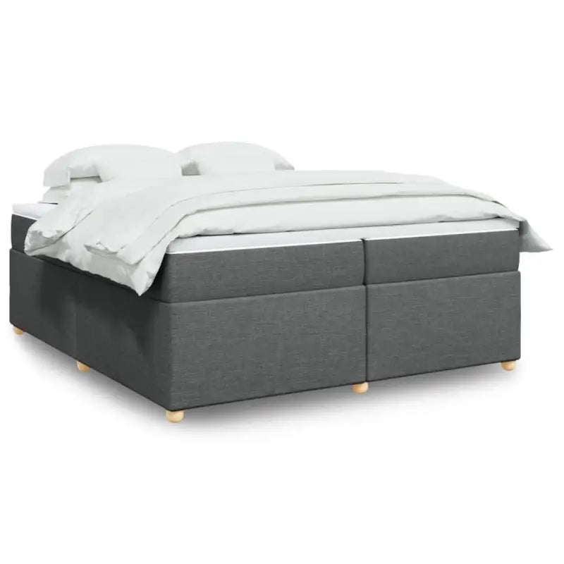 Boxspring met ademend vermogen en duurzaam zwart materiaal - Donkergrijs / 200 x 200 cm - Bedden & bedframes