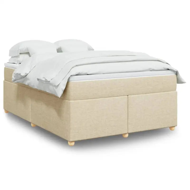 Boxspring met ademend vermogen en duurzaam zwart materiaal - Crème / 140 x 200 cm - Bedden & bedframes